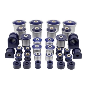 Kit bucse Jeep Cherokee WJ/WG Poliuretan Cu Bucse Caster Metalice Albastre 80 ShA Speedmax