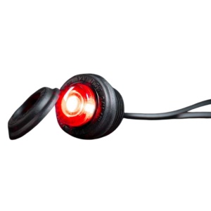 Lumină poziție roșie LED, 29 mm, 1 W, 10-32V, cablu 220 mm, carcasă cauciuc, IP66/68, design negru, Freedom Black Raven Strands