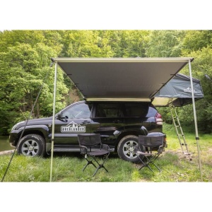 Marchiză auto 2×2,5 m, poliester 600D, impermeabilă PU2000, cu stâlpi incluși, Overlander