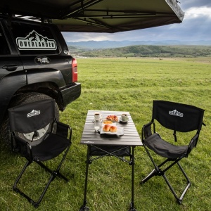 Masa camping ajustabila cu husă, negru, Overlander