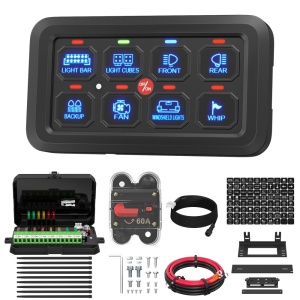 Panou de control universal cu 8 butoane pentru accesorii electrice 12V/24V, 1200W, ORE4x4