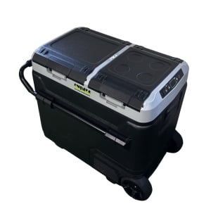 Portable car fridge and freezer with wheels, 60 L, compressor type, 12V/24V/220V power supply, Bluetooth, digital control, -20°C to +20°C, EMD4X4