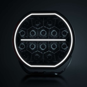 Proiector LED Big Energy 9″, 112W, 10700 lm, rază 644 m, 6500K, poziție albă/amber, 10–32V, cablu 1000 mm, aluminiu, policarbonat, rezistent la apă și praf (IP67/IP69K), Strands