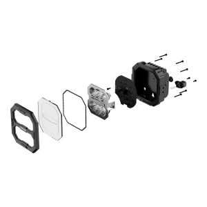 Diagramă explodată a proiectorului LED Osram PX2500, detaliind componentele interne.