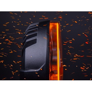 Proiector LED Firefly Driving" 22,9 cm, 146W, 12076, rază 450 m, 6000K, fascicul combo, lumină alb și amber, carcasă aluminiu negru, lentilă clar, suport inox, rezistent la apă și praf (IP67K), Strands