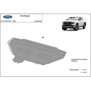 Scut radiator Ford Ranger (2023-2026) din otel 3 mm Scut Protection - Img 2
