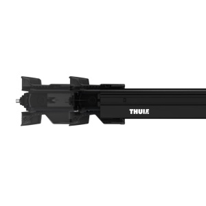 Vedere detaliată a sistemului de prindere Thule Evo pentru barele transversale Dacia Bigster (2025+).