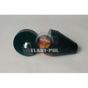 Vedere a limitatoarelor de cursă cu logo-ul Elast-Pol vizibil.