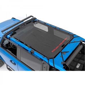 Soft top bikini din plasă negru Rough Country montat pe Ford Bronco (2021-prezent).