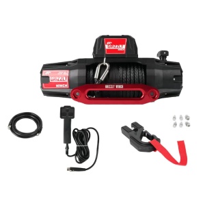 Troliu electric Grizzly Winch 13500lbs (6123kg) 12V cablu sintetic 25m Raport 150:1