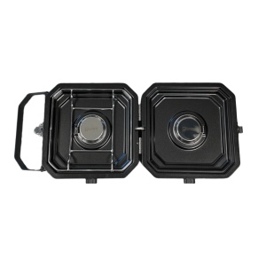 Aragaz portabil compact, cu două ochiuri, 2 x 2,3 kW, pentru camping sau călătorii, Spark