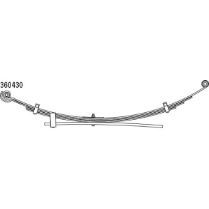 Schemă tehnică a arcului lamelar LS Germany 360430 pentru Mitsubishi L200 V.