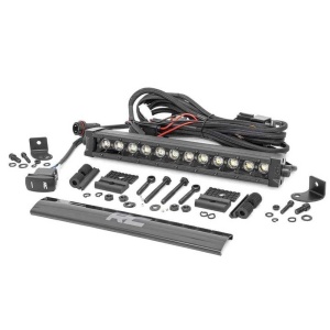 Bară LED 12" (305 mm) single row cu DRL alb și spot, universală, Rough Country Black Series, Rough Country