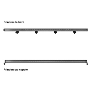Opțiuni de prindere pentru bara LED OSRAM VX1000-CB SR SM, la bază și pe capete.