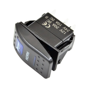 Buton tip Carling pornit/oprit universal 12V/24V pentru claxon, 5 pini, iluminare LED albastră, ORE4x4 - Img 2