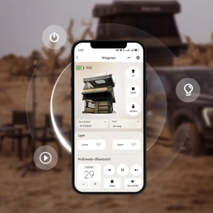 Cort de acoperis auto 2-3 persoane, cu două niveluri, compatibil cu autovehicule tip pick-up, acționare automată, Wingman Wild Land