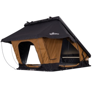 Cort de acoperiș auto 2 persoane, Hard top aluminiu, 215 x 145 cm, 91 kg, Port încălzire Webasto, Bandă LED, saltea spumă 5 cm cu strat anti-condens - Overlander Nomad Sahara