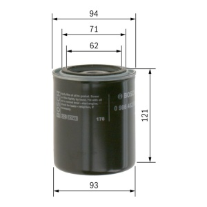 Filtru ulei Nissan Patrol 160 (1980-1988), Navara (1998-2001) 2.5 TD TD25TI, 4.0 P40 Bosch - Img 2