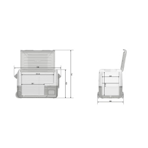 Frigider auto portabil cu roti 35.5 L, cu compresor, alimentare 12V/24V/220V, Bluetooth, control digital, -20°C +20°C EMD4x4