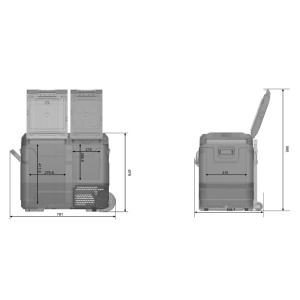Frigider si congelator auto portabil cu roți 60 L, cu compresor, alimentare 12V/24V/220V, Bluetooth, control digital, -20°C +20°C, EMD4X4 - Img 12