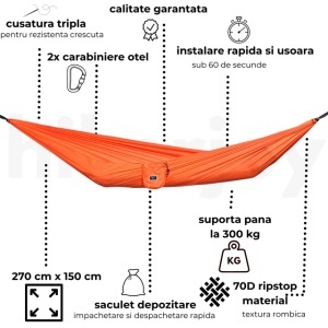 Hamac hikerjoy PRO portocaliu,