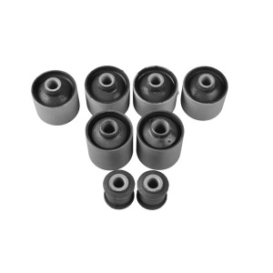 Prim-plan cu bucșele de braț suspensie față Tedgum, compatibile cu Suzuki Jimny (1998-2018).