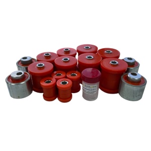 Kit bucse Suzuki Jimny (1998-2018) Excentrice Poliuretan Portocalii 75 ShA cu bucse caster metalice Elast-Pol