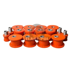 Kit bucse Toyota Land Cruiser 70/73 (după 1991) Excentrice Poliuretan Portocalii 75 ShA 35mm Elast-Pol