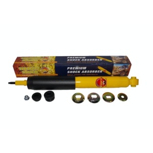 Amortizor Terrain Tamer TGS pentru Toyota Land Cruiser 90, prezentat cu ambalajul și accesorii.