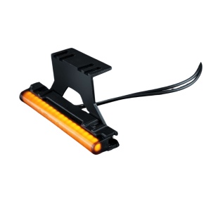 Lampă poziție laterală LED galben Freedom Dark Line, 3,5W / 3W, 12–24V, cablu 400 mm, policarbonat negru, lentilă închisă, 125x24,5x15,5 mm, rezistent la apă și praf (IP6K9K), Strands
