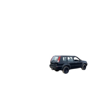 Vedere din spate laterală cu overfenderele de 45 mm pentru Nissan X-Trail T30 (2001-2007).