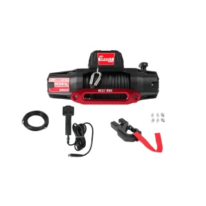 Pachet troliu electric Grizzly Winch 13500lbs (6123kg) + suport troliu universal, 12V, cablu sintetic 25m, raport 150:1