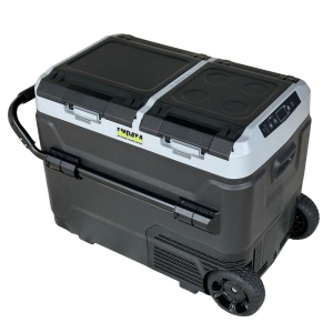 Portable car refrigerator and freezer with wheels 50 L, with compressor, 12V/24V/220V power supply, Bluetooth, digital control, -20°C +20°C EMD4x4