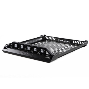 Portbagaj universal plafon pentru overlanding și expediții, negru, cu proiectoare incluse, 98 x 117 x 9 cm AQM4WD S40