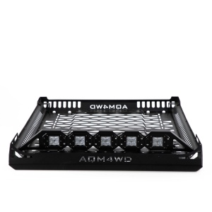Portbagaj universal plafon pentru overlanding și expediții, negru, cu proiectoare incluse, 98 x 117 x 9 cm AQM4WD S40 - Img 4