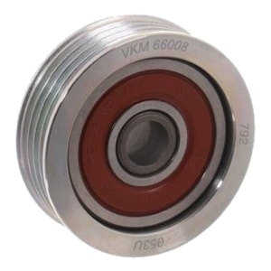 Rolă întinzătoare SKF VKM 66008, afișată într-un unghi lateral, cu rulmentul roșu, pentru Suzuki Jimny (1998-2018).