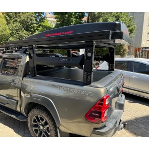 Rollbar Universal Pick-Up mountain top pentru corturi de acoperiș si accesorii overlanding, cu proiectoare incluse, negru, AQM4WD S75