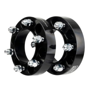 Vedere laterală a două flanșe distanțiere ORE4x4 de 25mm, cu șuruburi incluse.