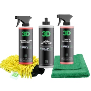 Set Complet Spălare Auto, Curățare Jante Anvelope, Protecție Ceramică Mată Anvelope, Luciu Vopsea, 3D GLW Series, 3DProducts