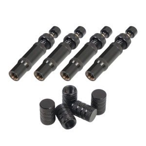 Set of 4 adjustable tire deflators with automatic shut-off, designed for 4x4 vehicles, off-road trips, and overlanding, EMD4x4