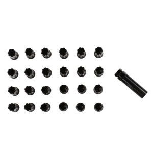 Set Piulite Negre Antifurt 50mm, M14x1.5 24 buc OFD