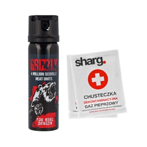 Spray autoapărare și protecție împotriva urșilor, cu piper Grizzly Gel 63 ml, rază 6m, 4 mln SHU, 26.4% OC, Sharg