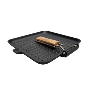 Tigaie grill din fontă cu coadă 21,5 x 21,5 cm Perfect Home - Img 6