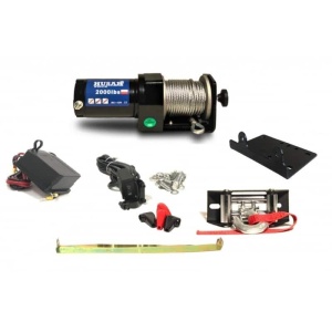 Troliu ATV 2000lbs (907kg) 12V cablu de otel 15m Husar Winch