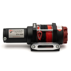 Troliu electric Atv Macon 4500lbs (2041KG) 12V cablu sintetic 14m Raport 169:1