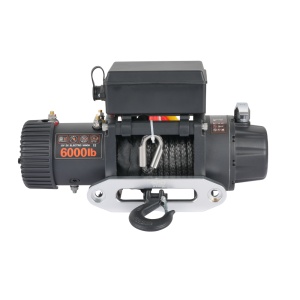 Troliu electric auto EMD Winch 6000lbs (2722kg), 12V, cablu sintetic, 15m, raport 173:1