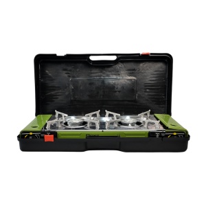 Aragaz camping cu două ochiuri SPARK100 DOUBLE Green, 2 x 2500W, Epifit