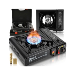 Aragaz de camping portabil negru SPARK100 2500 W, aprindere piezo, geantă transport Epifit