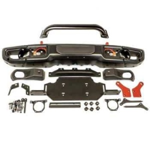 Bara fata Jeep Wrangler JL, Gladiator JT otel cu placa troliu si bullbar OFD