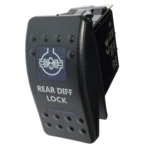 Buton tip Carling pornit/oprit pentru blocare diferențial spate, universal 12V/24V, iluminare LED albastră, ORE4x4 - Img 4